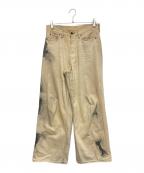 Acne studiosアクネ ストゥディオス）の古着「FN SMOKEY JEANS スモーキー ルーズフィット ワイドレッグ デニム」｜ベージュ