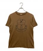NUMBER (N)INEナンバーナイン）の古着「エンブレム穴あきTシャツ」｜ブラウン