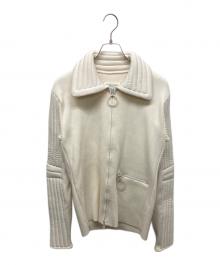 Maison Margiela（メゾンマルジェラ）の古着「デザイン切替リングジップニット」｜ホワイト