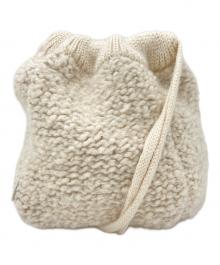 JIL SANDER+（ジルサンダープラス）の古着「ニット巾着ショルダーバッグ」｜ホワイト