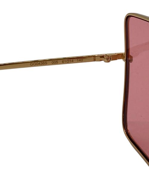GUCCI（グッチ）GUCCI (グッチ) キャットアイサングラス ゴールド×ピンクの古着・服飾アイテム