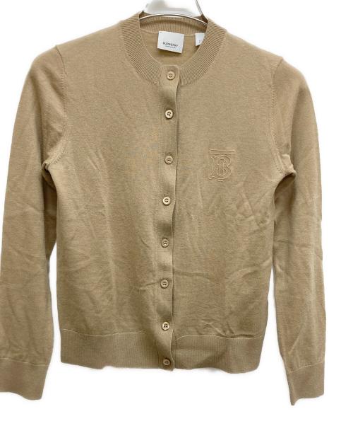 BURBERRY LONDON（バーバリーロンドン）BURBERRY LONDON (バーバリーロンドン) Monogram motif cashmere cardigan ベージュ サイズ:xsの古着・服飾アイテム