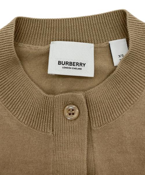 BURBERRY LONDON（バーバリーロンドン）BURBERRY LONDON (バーバリーロンドン) Monogram motif cashmere cardigan ベージュ サイズ:xsの古着・服飾アイテム
