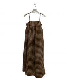 TODAYFUL.（トゥデイフル）の古着「Ginghamcheck Camisole Dress」｜ブラック×ベージュ