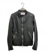 acanthusアカンサス）の古着「シングルライダースジャケット」｜ブラック