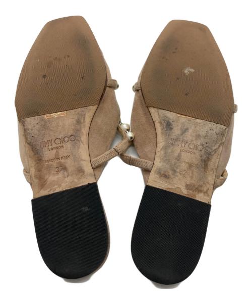 JIMMY CHOO（ジミーチュウ）JIMMY CHOO (ジミーチュウ) パール スクエアトゥ ミュール ベージュ サイズ:SIZE 37の古着・服飾アイテム