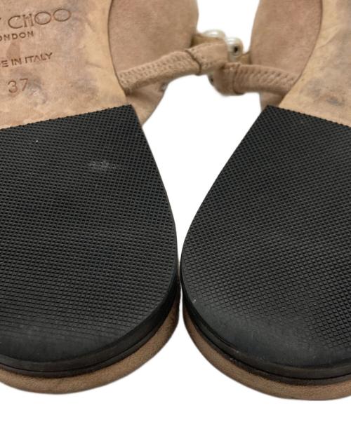 JIMMY CHOO（ジミーチュウ）JIMMY CHOO (ジミーチュウ) パール スクエアトゥ ミュール ベージュ サイズ:SIZE 37の古着・服飾アイテム