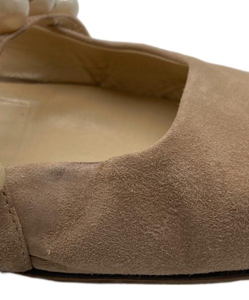 JIMMY CHOO（ジミーチュウ）JIMMY CHOO (ジミーチュウ) パール スクエアトゥ ミュール ベージュ サイズ:SIZE 37の古着・服飾アイテム