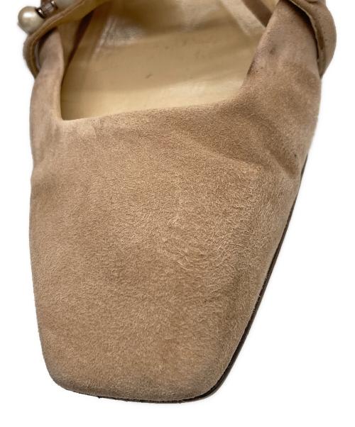 JIMMY CHOO（ジミーチュウ）JIMMY CHOO (ジミーチュウ) パール スクエアトゥ ミュール ベージュ サイズ:SIZE 37の古着・服飾アイテム