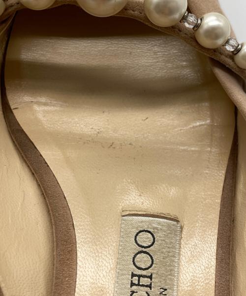 JIMMY CHOO（ジミーチュウ）JIMMY CHOO (ジミーチュウ) パール スクエアトゥ ミュール ベージュ サイズ:SIZE 37の古着・服飾アイテム