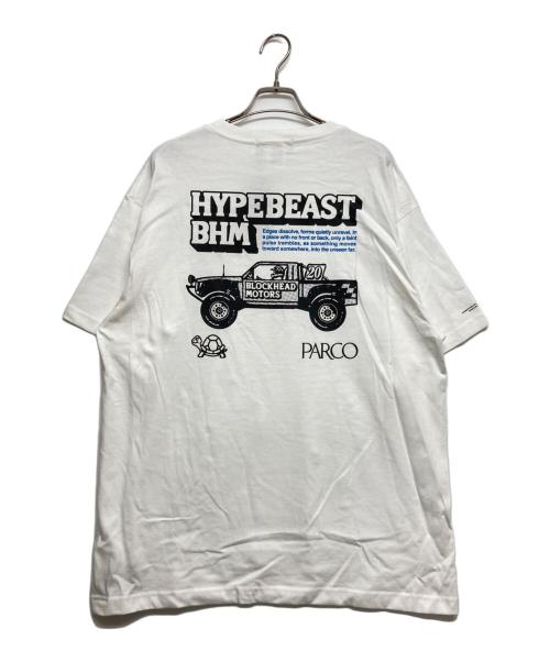HYPEBEAST（ハイプビースト）HYPEBEAST (ハイプビースト) BLOCKHEAD MOTORS (ブロックヘッドモーターズ) PARCO Twenty Japan T-shirt ホワイト サイズ:SIZE XL 未使用品の古着・服飾アイテム