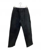 COMOLIコモリ）の古着「モールスキン ドローストリングパンツ」｜ブラック