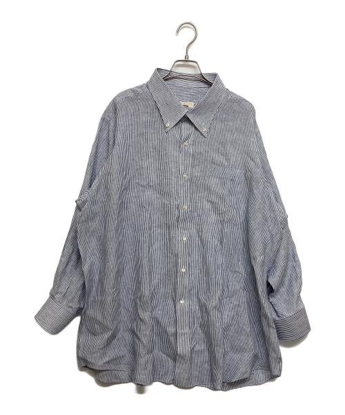 SPENCE BRYSON（スペンスブライソン）SPENCE BRYSON (スペンスブライソン) リネンボタンダウンシャツ ホワイト×ブルー サイズ:不明の古着・服飾アイテム