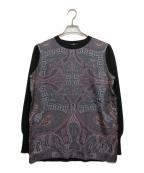 ETROエトロ）の古着「ペイズリー柄シルクニット」｜グレー×ブラック