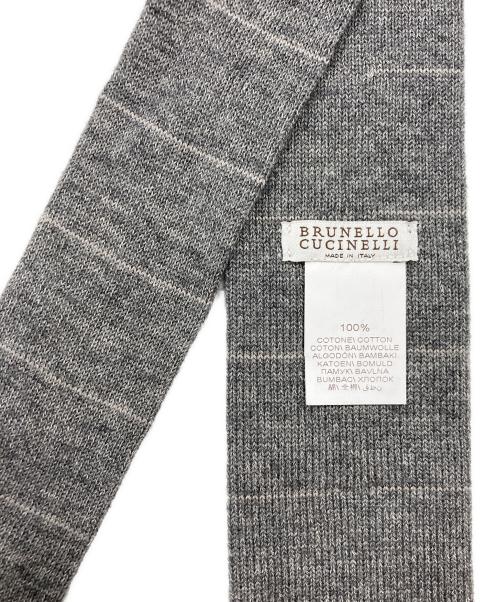 BRUNELLO CUCINELLI（ブルネロクチネリ）BRUNELLO CUCINELLI (ブルネロクチネリ) ニットタイ グレー サイズ:実寸サイズをご参照下さい。の古着・服飾アイテム