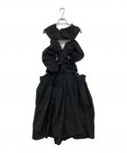 HOUGAホウガ）の古着「kiki frill dress」｜ブラック