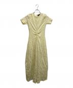 PHOTOCOPIEU×THE TOKYOフォトコピュー×ザトーキョー）の古着「FLOWER JAQUARD SHORT SLEEVE DRESS」｜イエロー