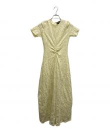 PHOTOCOPIEU×THE TOKYO（フォトコピュー×ザトーキョー）の古着「FLOWER JAQUARD SHORT SLEEVE DRESS」｜イエロー