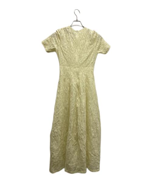 PHOTOCOPIEU（フォトコピュー）PHOTOCOPIEU (フォトコピュー) THE TOKYO (ザトーキョー) FLOWER JAQUARD SHORT SLEEVE DRESS イエロー サイズ:36の古着・服飾アイテム