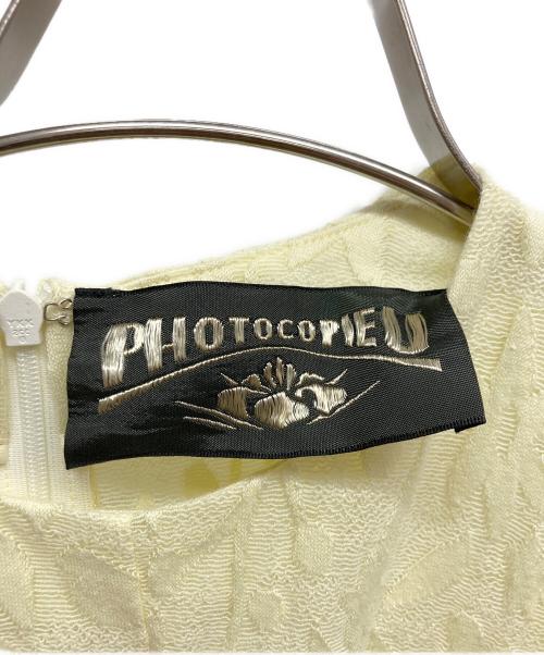 PHOTOCOPIEU（フォトコピュー）PHOTOCOPIEU (フォトコピュー) THE TOKYO (ザトーキョー) FLOWER JAQUARD SHORT SLEEVE DRESS イエロー サイズ:36の古着・服飾アイテム