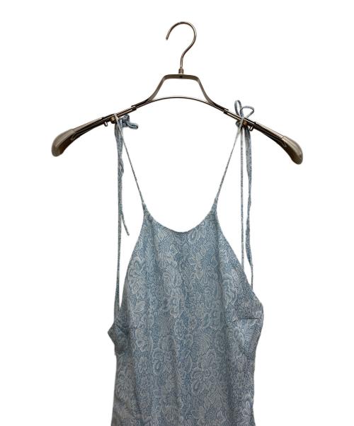 Mame Kurogouchi（マメクロゴウチ）Mame Kurogouchi (マメクロゴウチ) Floral Pattern Acetate Rayon Jacquard Jump Suit スカイブルー サイズ:1の古着・服飾アイテム