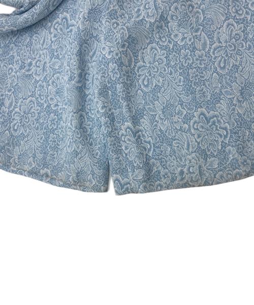 Mame Kurogouchi（マメクロゴウチ）Mame Kurogouchi (マメクロゴウチ) Floral Pattern Acetate Rayon Jacquard Jump Suit スカイブルー サイズ:1の古着・服飾アイテム