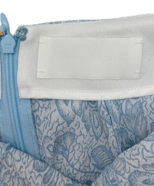 Mame Kurogouchi（マメクロゴウチ）Mame Kurogouchi (マメクロゴウチ) Floral Pattern Acetate Rayon Jacquard Jump Suit スカイブルー サイズ:1の古着・服飾アイテム