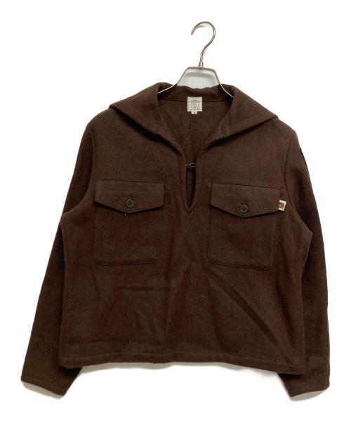 A BATHING APE（アベイシングエイプ）A BATHING APE (アベイシングエイプ) メルトン セーラーカラー プルオーバージャケット ブラウン サイズ:SIZE Sの古着・服飾アイテム