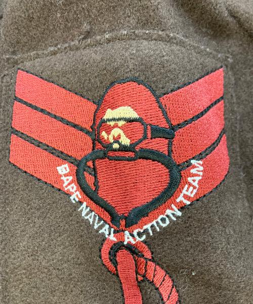 A BATHING APE（アベイシングエイプ）A BATHING APE (アベイシングエイプ) メルトン セーラーカラー プルオーバージャケット ブラウン サイズ:SIZE Sの古着・服飾アイテム