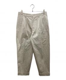 SCYEBASICS（サイベーシックス）の古着「San Joaquin Cotton Tapered Pleated Trouser　タックパンツ」｜アイボリー