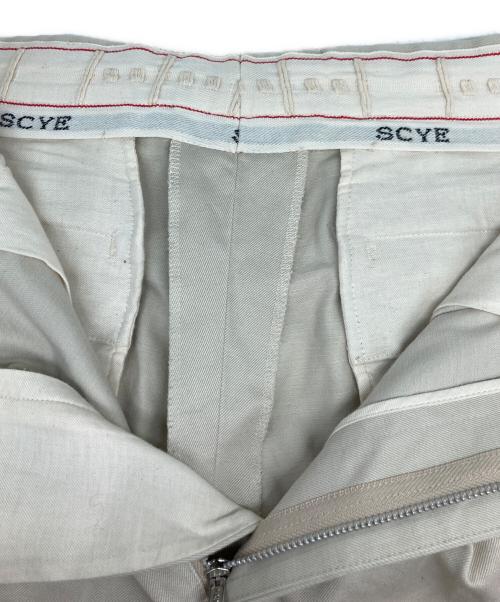 SCYEBASICS（サイベーシックス）SCYEBASICS (サイベーシックス) San Joaquin Cotton Tapered Pleated Trouser　タックパンツ アイボリー サイズ:38の古着・服飾アイテム