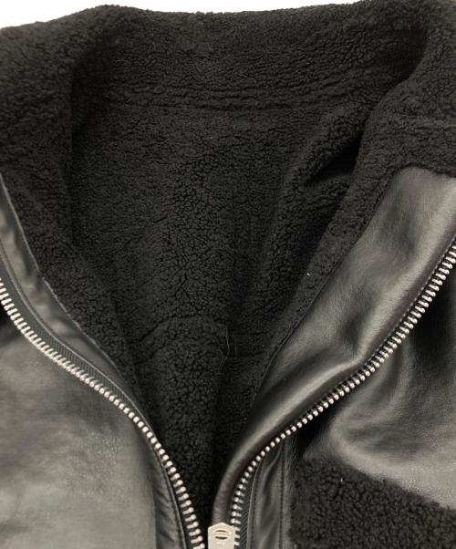 TAKAHIROMIYASHITA TheSoloIst.（タカヒロミヤシタ ザソロイスト）TAKAHIROMIYASHITA TheSoloIst. (タカヒロミヤシタ ザソロイスト) faux mouton flight jacket. ブラック サイズ:SIZE 46の古着・服飾アイテム