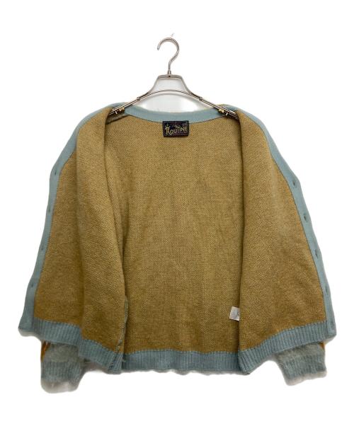 ROUTINE（ルーティン）ROUTINE (ルーティン) ダイヤモンド・カーディ ブルー×オレンジ サイズ:SIZE Freeの古着・服飾アイテム