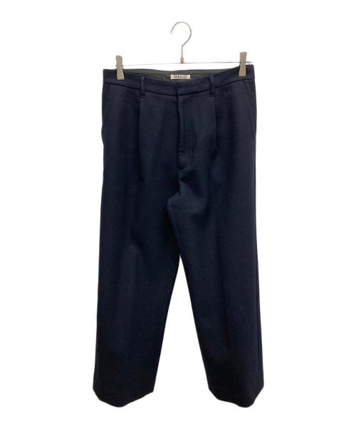 AURALEE（オーラリー）AURALEE (オーラリー) ライトメルトンワイドスラックスパンツ ネイビー サイズ:SIZE4の古着・服飾アイテム