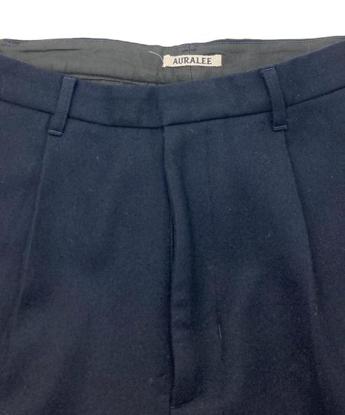 AURALEE（オーラリー）AURALEE (オーラリー) ライトメルトンワイドスラックスパンツ ネイビー サイズ:SIZE4の古着・服飾アイテム