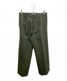 AURALEE（オーラリー）の古着「ライトメルトンワイドスラックス」｜グリーン