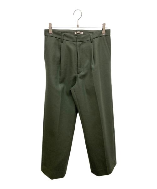 AURALEE（オーラリー）AURALEE (オーラリー) ライトメルトンワイドスラックス グリーン サイズ:SIZE4の古着・服飾アイテム