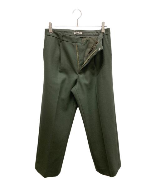 AURALEE（オーラリー）AURALEE (オーラリー) ライトメルトンワイドスラックス グリーン サイズ:SIZE4の古着・服飾アイテム