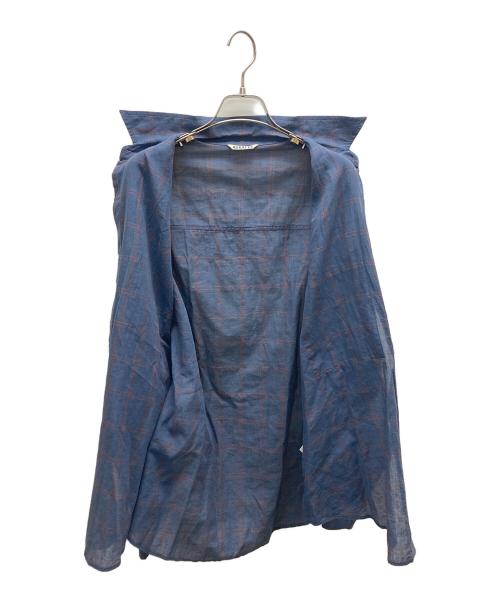 AURALEE（オーラリー）AURALEE (オーラリー) SUPER LIGHT CHECK BIG SHIRTS ブルー サイズ:SIZE4の古着・服飾アイテム