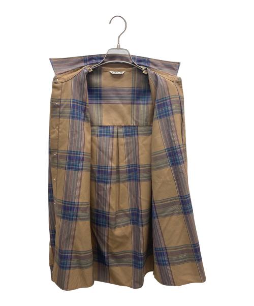 AURALEE（オーラリー）AURALEE (オーラリー) SUPER LIGHT WOOL CHECK SHIRTS ブラウン サイズ:SIZE4の古着・服飾アイテム