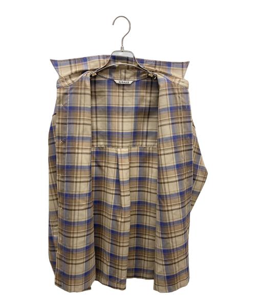 AURALEE（オーラリー）AURALEE (オーラリー) SUPER LIGHT WOOL CHECK SHIRTS ブラウン サイズ:SIZE3の古着・服飾アイテム