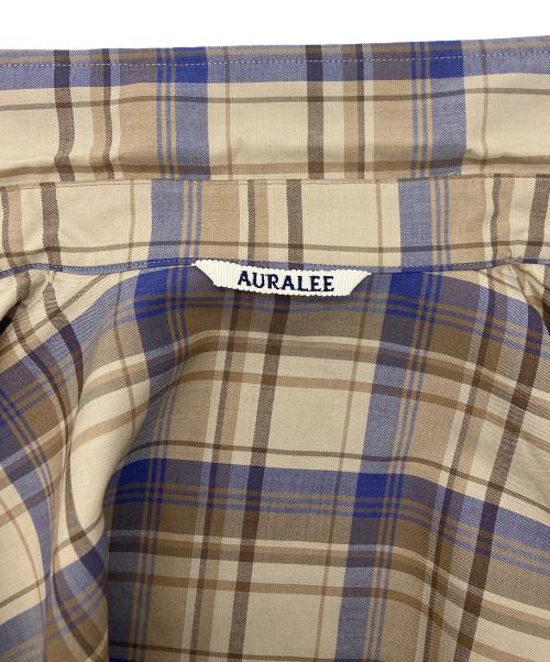 AURALEE（オーラリー）AURALEE (オーラリー) SUPER LIGHT WOOL CHECK SHIRTS ブラウン サイズ:SIZE3の古着・服飾アイテム