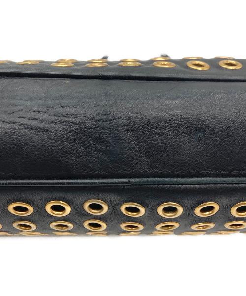 PRADA（プラダ）PRADA (プラダ) パンチング レザー スタッズ ハンドバッグ ブラックの古着・服飾アイテム