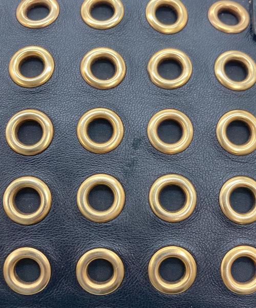 PRADA（プラダ）PRADA (プラダ) パンチング レザー スタッズ ハンドバッグ ブラックの古着・服飾アイテム