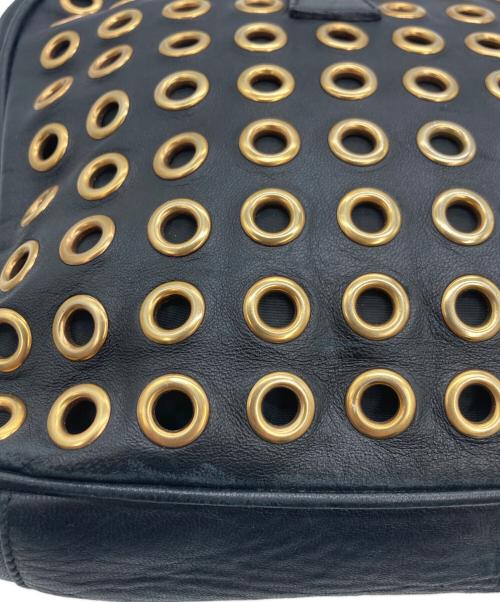 PRADA（プラダ）PRADA (プラダ) パンチング レザー スタッズ ハンドバッグ ブラックの古着・服飾アイテム