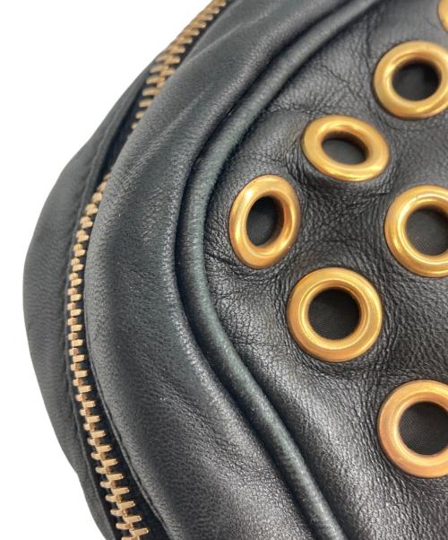 PRADA（プラダ）PRADA (プラダ) パンチング レザー スタッズ ハンドバッグ ブラックの古着・服飾アイテム