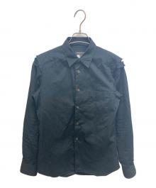 COMME des GARCONS HOMME PLUS（コムデギャルソンオムプリュス）の古着「ショルダーダメージ加工フロントポケットシャツ」｜ブラック