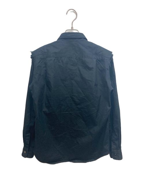 COMME des GARCONS HOMME PLUS（コムデギャルソンオムプリュス）COMME des GARCONS HOMME PLUS (コムデギャルソンオムプリュス) ショルダーダメージ加工フロントポケットシャツ ブラック サイズ:SIZE XSの古着・服飾アイテム