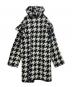BURBERRY（バーバリー）の古着「Houndstooth Wool Blanket Cape/ハウンドトゥースウールブランケットケープ」｜ホワイト×ブラック