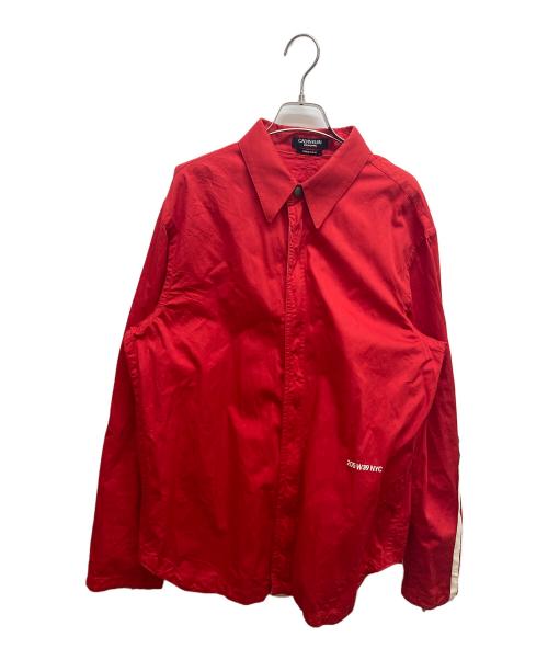 Calvin Klein（カルバンクライン）Calvin Klein (カルバンクライン) シャツジャケット レッド サイズ:SIZE40の古着・服飾アイテム